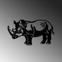 Wallity Rhino Accesorio de Pared de Metal Decorativo Negro